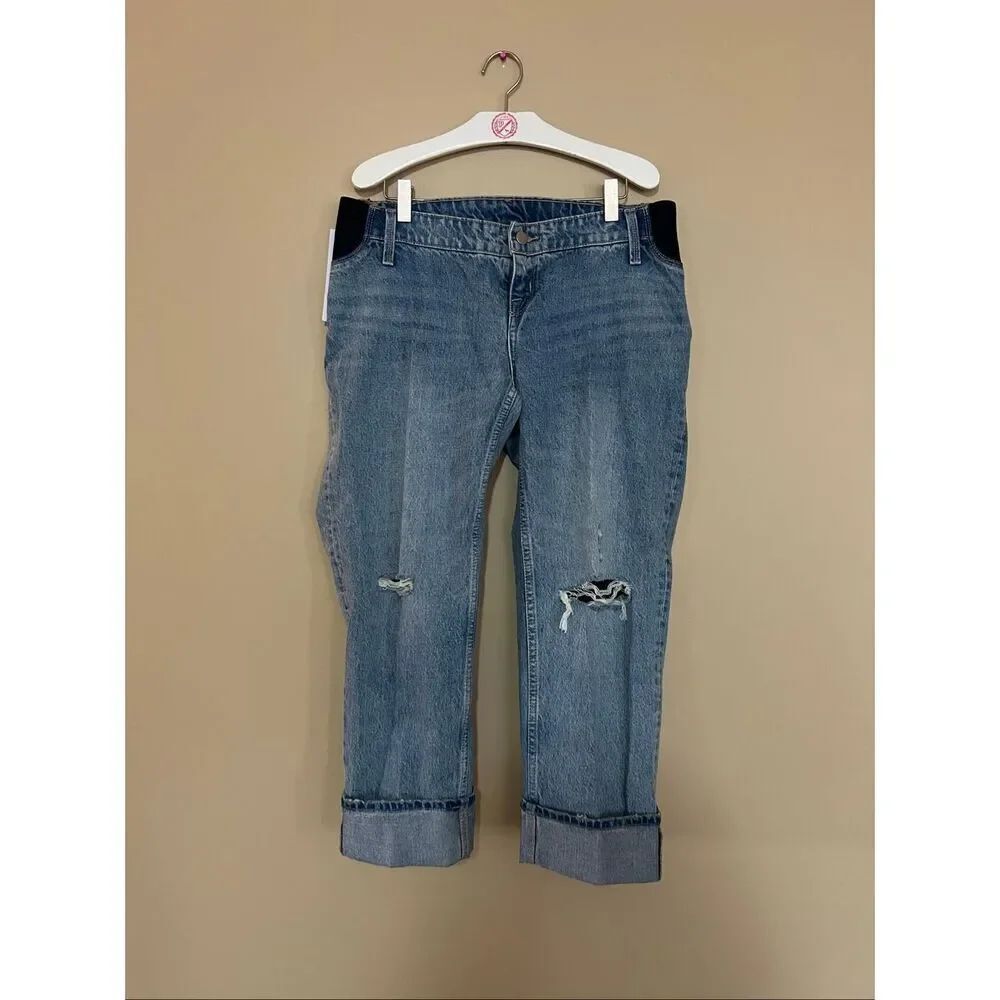 Isabel Maternity By Ingrid & Isabel Cropped Vintage Straight Jeans Woman’s Size